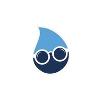 Glasses drop shape concept Logo Design. spectacles icon design template vector