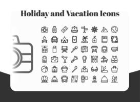 iconos de vacaciones y vacaciones vector