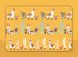 Happy Llama Patterns vector