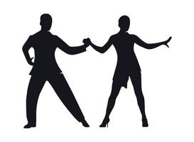 Tango dancers silhouettes vector