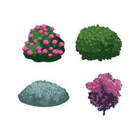 Set of Detailed Bushes vector