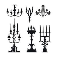 Set of Candles and Candlesticks vector