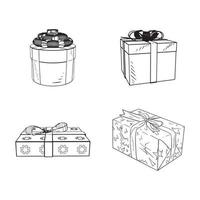 Present Boxes Illustrations in Art Ink Style vector