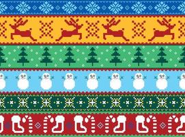 Ugly Sweater Christmas Seamless Background vector