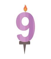 Vector illustration of the number candle of birthday