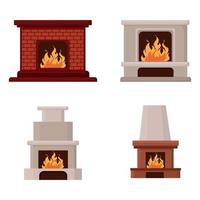 Set of Fireplaces vector