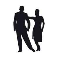 Tango dancers silhouettes vector