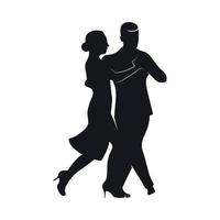 Tango dancers silhouettes vector