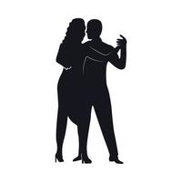 Tango dancers silhouettes vector