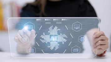 Digital transformation technology strategy, IoT, internet of things. transformation of ideas and the adoption of technology in business in the digital age, enhancing global business capabilities. Ai photo