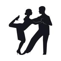 Tango dancers silhouettes vector