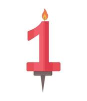 Vector illustration of the number candle of birthday