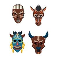 Set of Carnival Masks vector