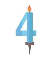 Vector illustration of the number candle of birthday