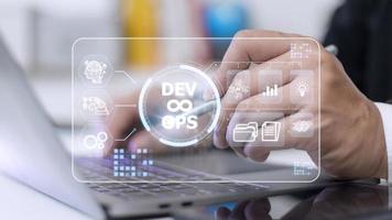 DevOps Methodology Development Operations agil programming technology concept. photo