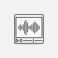 Video Player with Sound Wave linear vector concept icon