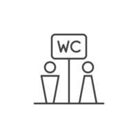 WC Toilet concept vector simple icon in thin line style