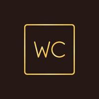 WC concept golden linear icon. Vector Toilet outline sign