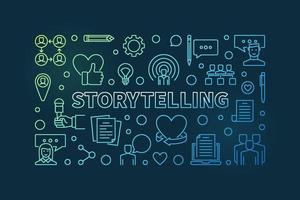 Vector Storytelling concept colorful outline horizontal banner