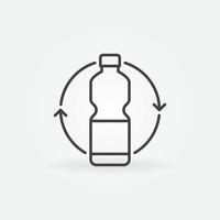 icono de línea de concepto de botella de plástico de reciclaje de vector