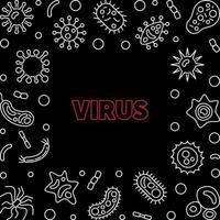 Virus vector concept creative thin line illustration or frame