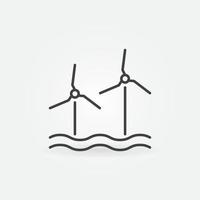 icono de concepto de vector lineal de energía renovable de viento eco