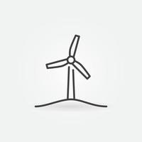 Wind turbine vector minimal icon in thin line style