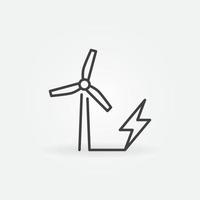 Wind Energy vector concept minimal icon in outline style