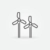 Wind Turbines linear icon - vector Wind Power outline sign