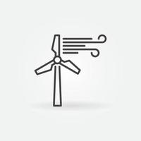 icono de concepto de turbina eólica vectorial en estilo de línea delgada vector