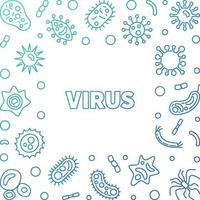 Virus vector concept colored outline frame or illustration