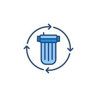 Water Filter Replacing vector concept colored icon