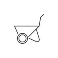 Wheelbarrow vector concept outline minimal icon