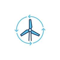 icono de color de turbina eólica - signo de vector de energía eólica