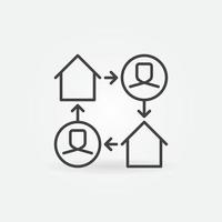 Work From Home vector thin line concept icon