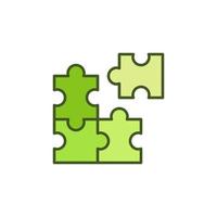 Vector Puzzle Pieces concept colored icon