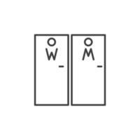 WC doors vector concept icon in thin line style