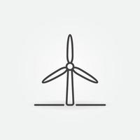 icono lineal de turbina de viento. símbolo de esquema de energía eólica vectorial vector