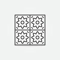 Vector Wall Tile concept minimal icon in outline style