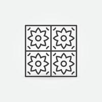 Vector Wall Tile concept minimal icon in outline style