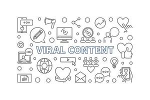 Viral Content vector concept outline horizontal illustration