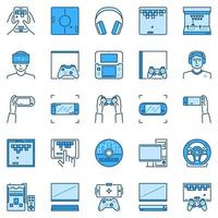 Video game creative icons set -  game console, gamepads signs vector