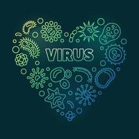 Virus colored Heart - vector concept colorful illustration