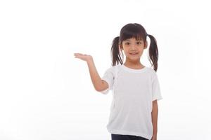 little girl isolated on a white background photo