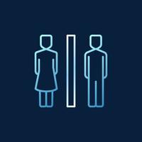 WC concept outline colored icon - vector Toilet sign