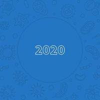 Viruses in 2020 outline blue vector concept frame