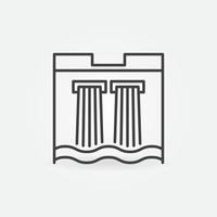 Water Dam line icon. Hydroelectric Power Station linear symbol vector