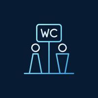 Vector WC Toilet colored linear icon on dark background