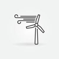 Wind Turbine outline minimal icon - vector wind energy symbol