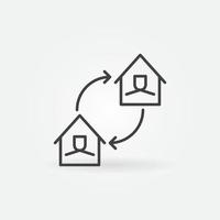 Work From Home outline vector concept minimal icon